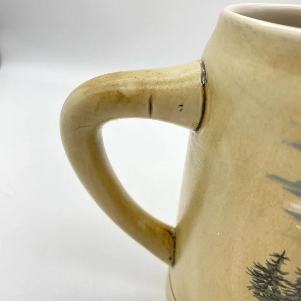 VTG German Beer stein‎ mug tankard 3D image Stage coach horses western theme